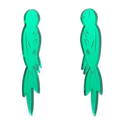 pendientes loro verde