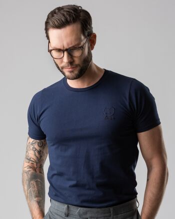 T-shirt, bleu, logo noir 1