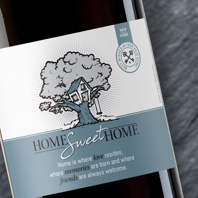 Etiqueta de vino "Home Sweet Home" - Azul