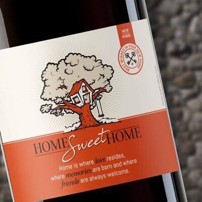 "Home Sweet Home" Weinetikett - Orange