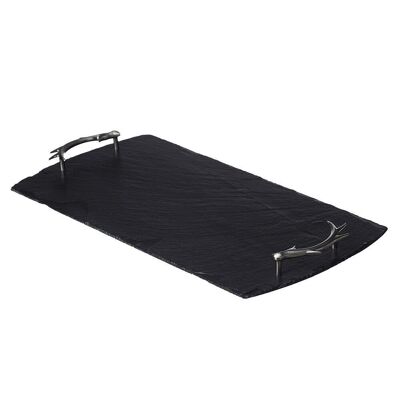 Large Slate Tray with Antler Handles