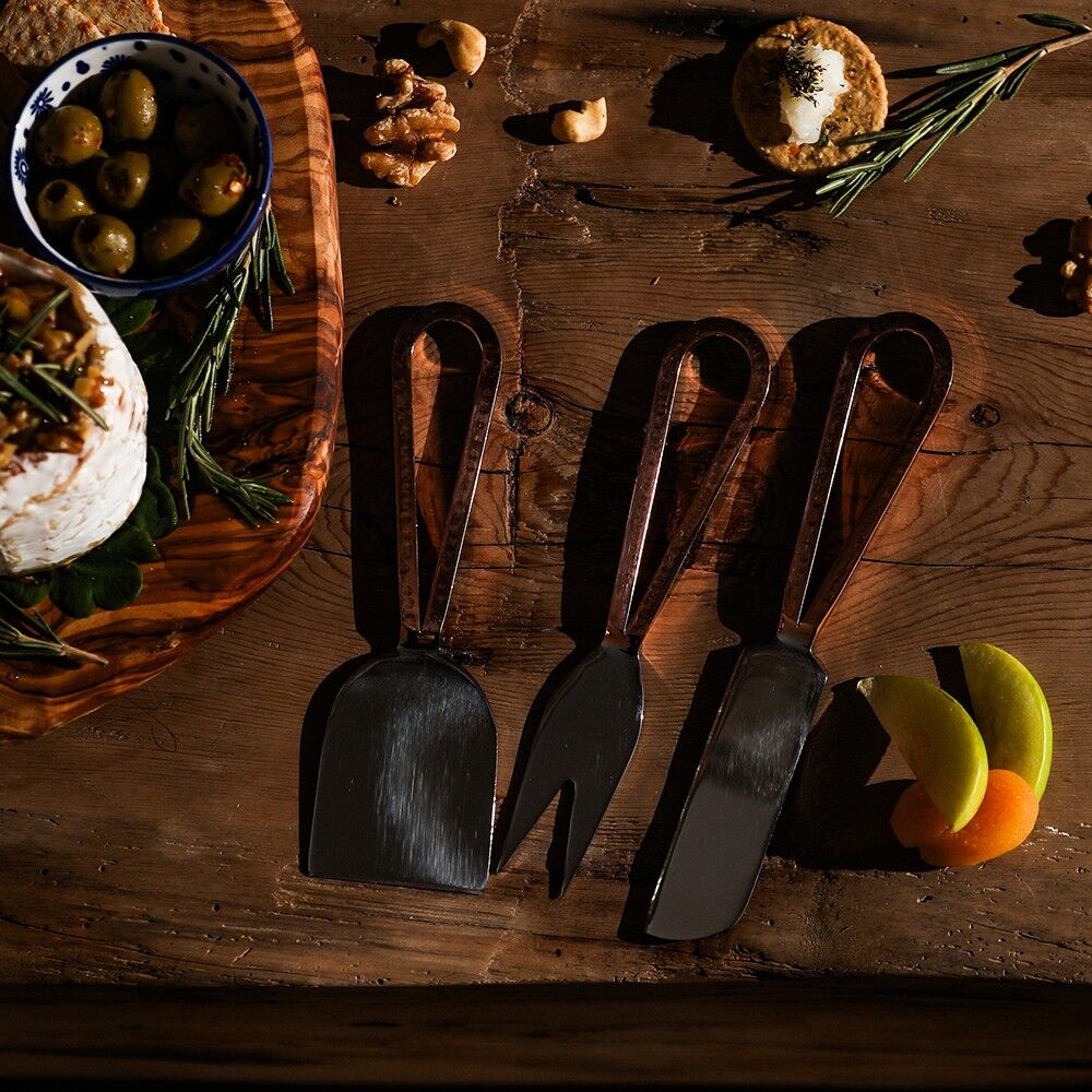 3 coltelli per formaggio - Rame