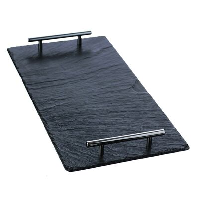 Large Slate Serving Tray with Plain Handles