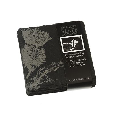 4 Slate Thistle Coasters