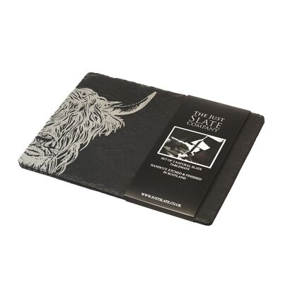 2 Slate Highland Cow Place Mats