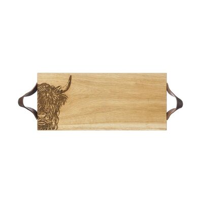 Highland Cow Oak Serving Tray by Scottish Made