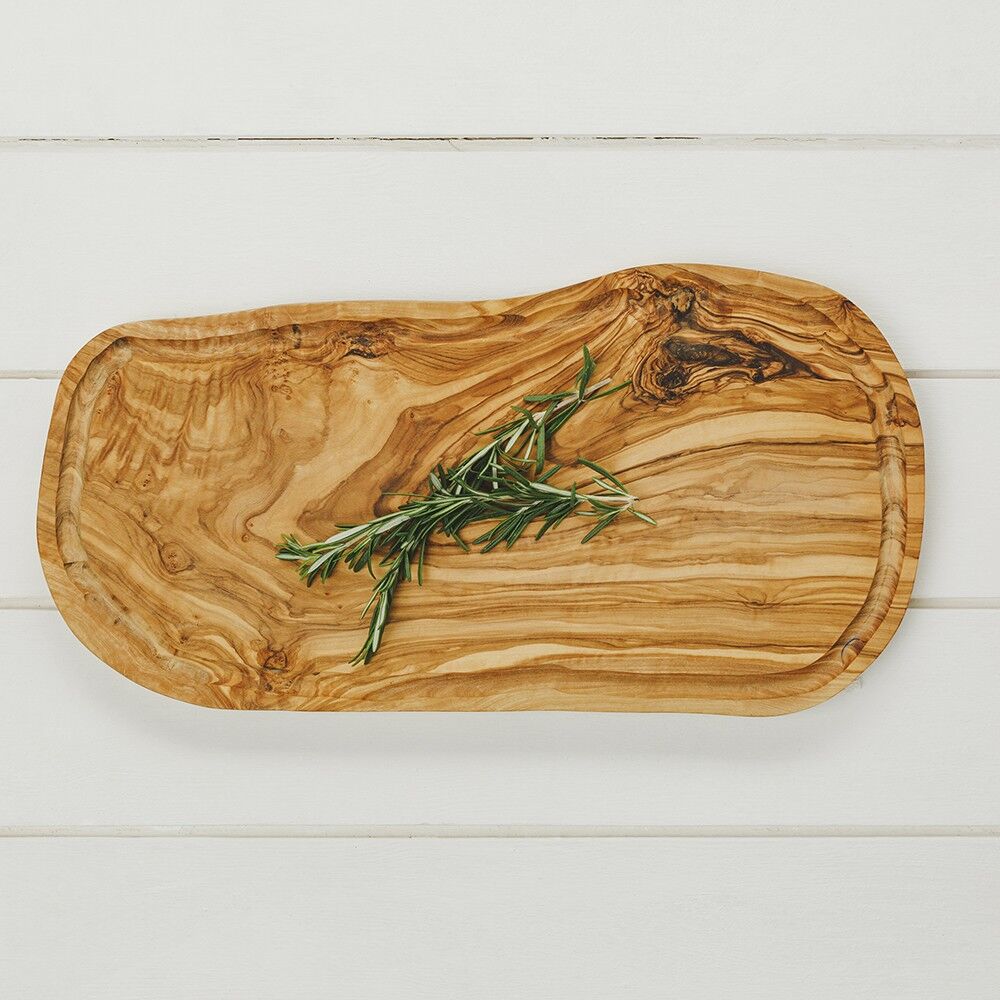 Tabla de trinchar de madera de olivo (con ranura) 50 cm