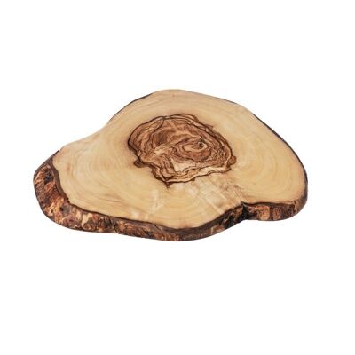 Piatto da portata/tovaglietta tondo rustico in legno d'ulivo - 20 cm