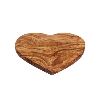 Planche de service / à découper en bois d'olivier en forme de cœur 2