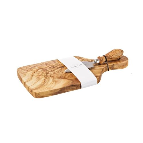 Olive Wood Cheese Board Set