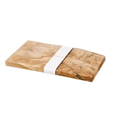 Petite planche à découper rectangulaire en bois d'olivier rustique