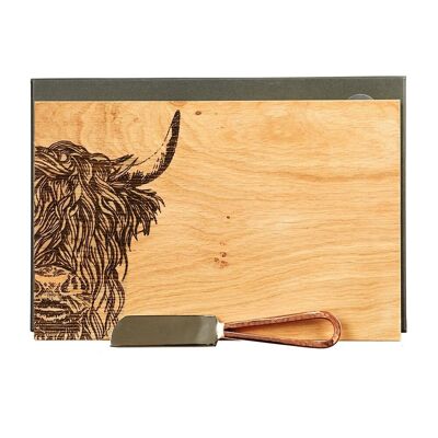 Highland Cow Cheese Board & Knife Set