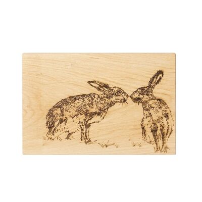 Kissing Hares Tagliere da portata in quercia 30 cm