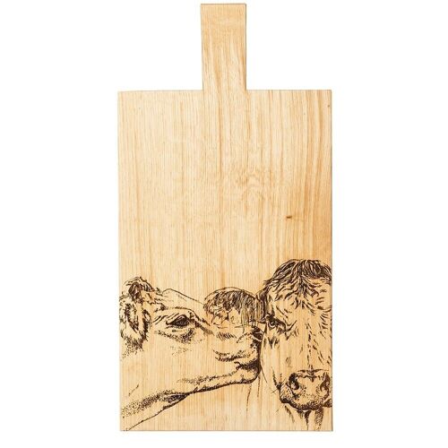 Kissing Cows Large Oak Serving Paddle