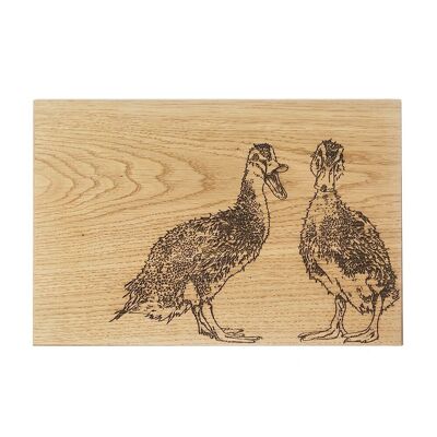 Quacking Ducks Oak Serving Board 30cm