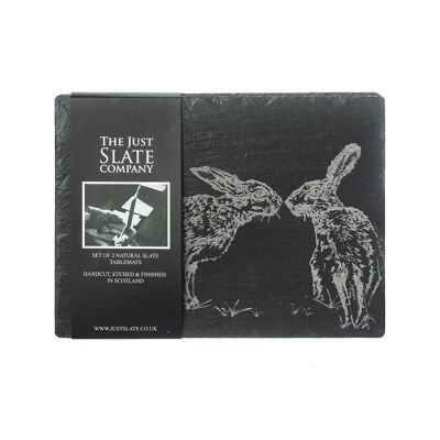 2 Kissing Hares Place Mats