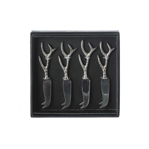 4 Mini Antler Cheese Knives