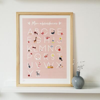 Alphabet poster 30x40cm - Pink