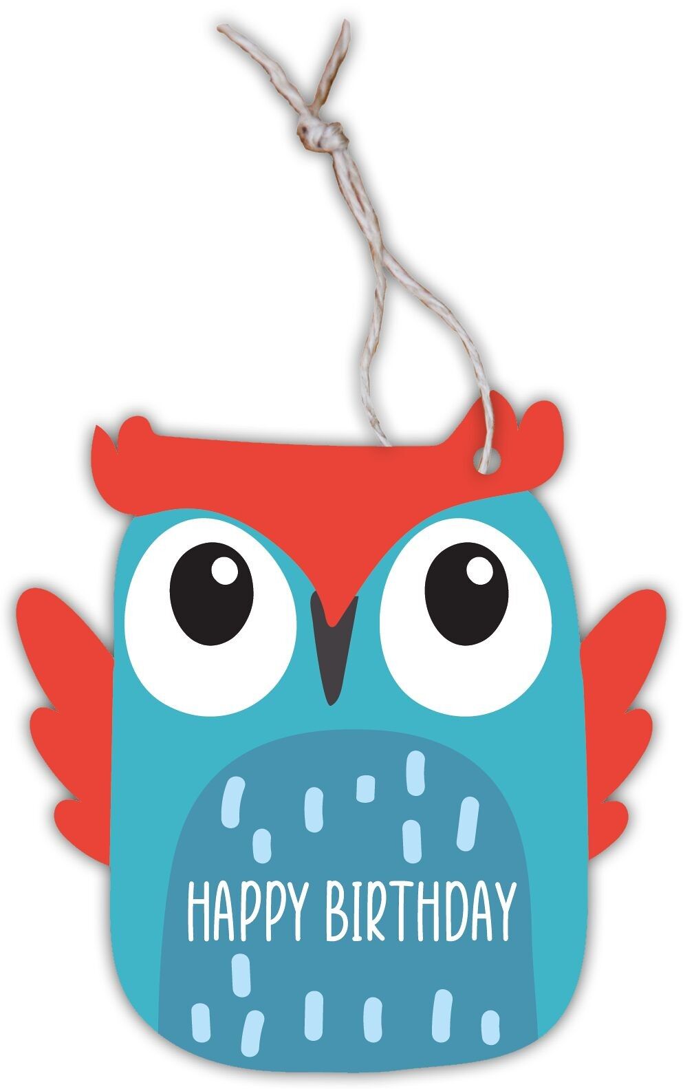 Geschenkanhänger Eule „Happy Birthday“