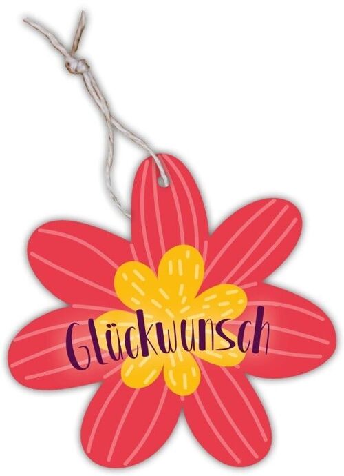 Geschenkanhänger Blume „Glückwunsch“