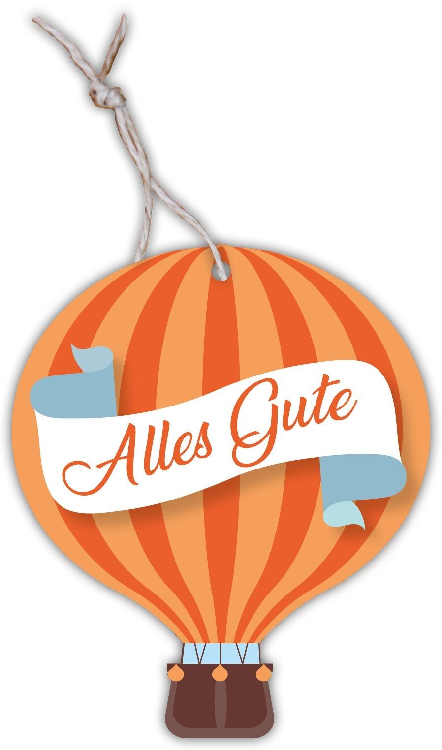 Geschenkanhänger Heißluftballon „Alles Gute“