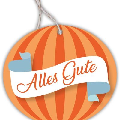 Gift tag hot air balloon "All the best"