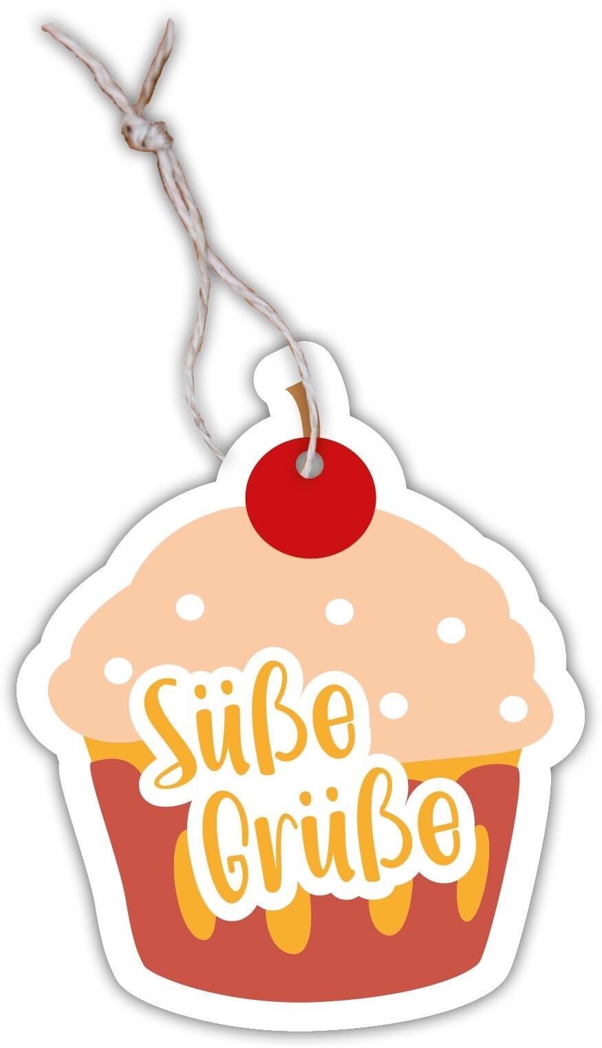 Geschenkanhänger Muffin „Süße Grüße“