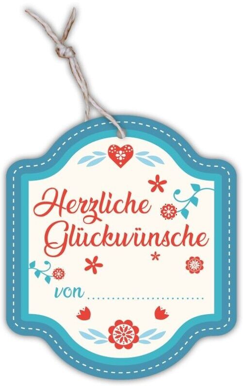 Geschenkanhänger „Herzliche Glückwünsche“