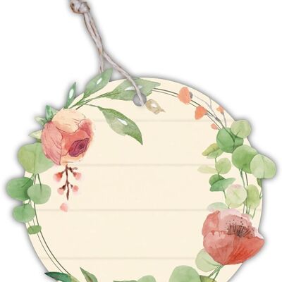 Flower wreath gift tags
