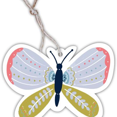 Etiqueta de regalo de mariposa