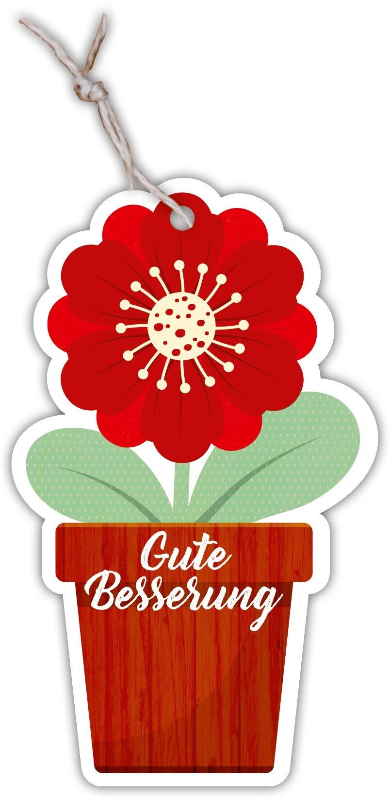 Fleur d'étiquette cadeau "Guérissez bientôt"