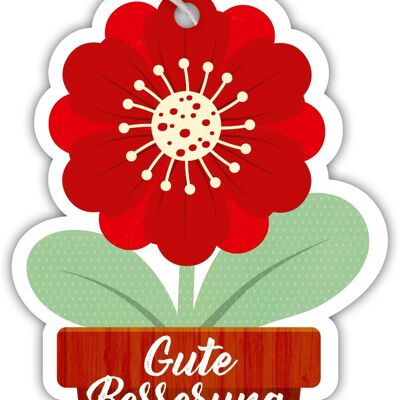 Etichetta regalo fiore "Guarisci presto"