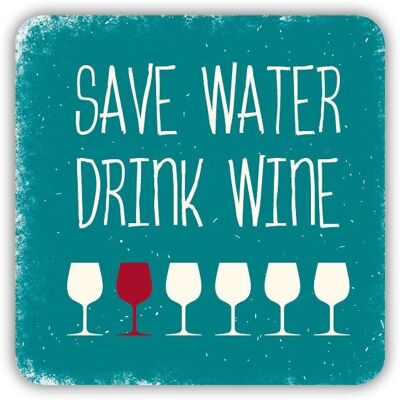 Aimant de forme "Save water drink wine"