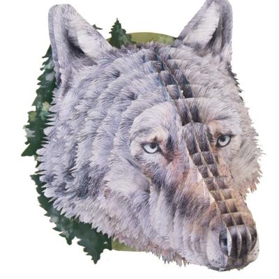 Tête d'animal 3D "loup"
