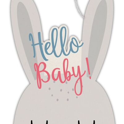 Tarjeta con forma de nuestra aleta "Hello Baby"