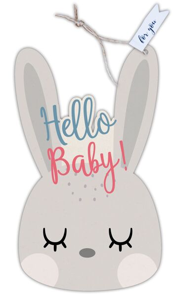 Carte de forme notre nageoire "Hello Baby" 1