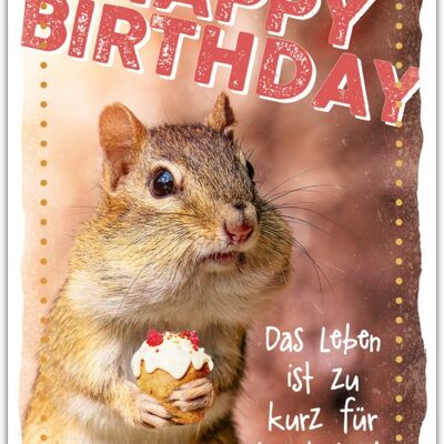 Cartolina con parole felici "Buon compleanno"