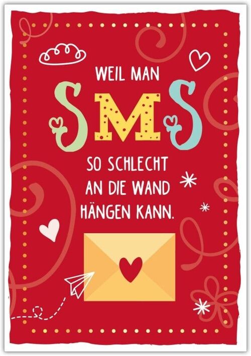 Postkarte Happy Words "Weil SMS..."
