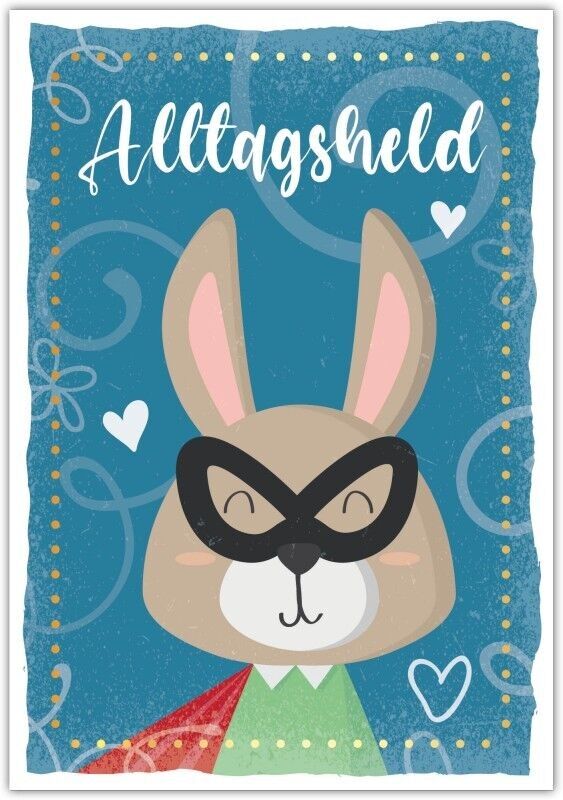 Cartolina di parole felici "Eroe di tutti i giorni"