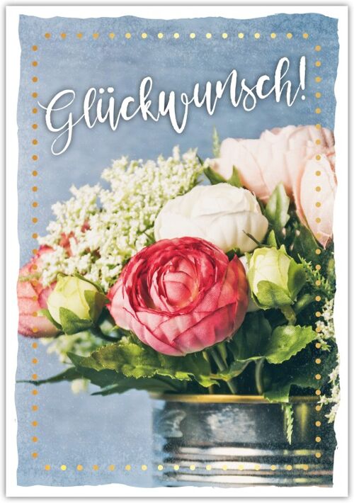 Postkarte Happy Words "Glückwunsch"