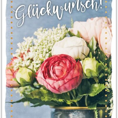 Postkarte Happy Words "Glückwunsch"