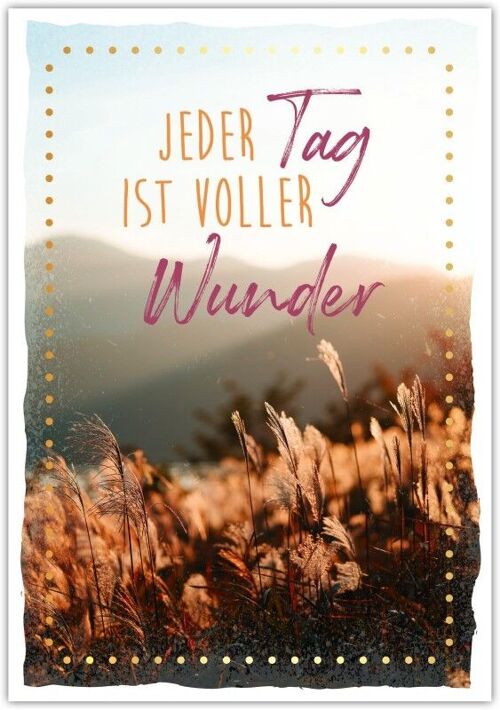 Postkarte Happy Words "Jeder Tag ist voller Wunder"