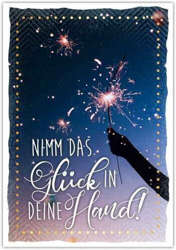 Cartes postales Mots heureux "Prendre la chance dans vos propres mains !" 1