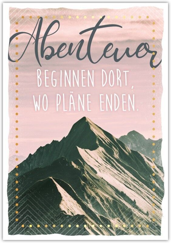 Postkarte Happy Words "Abenteuer beginnen dort..."