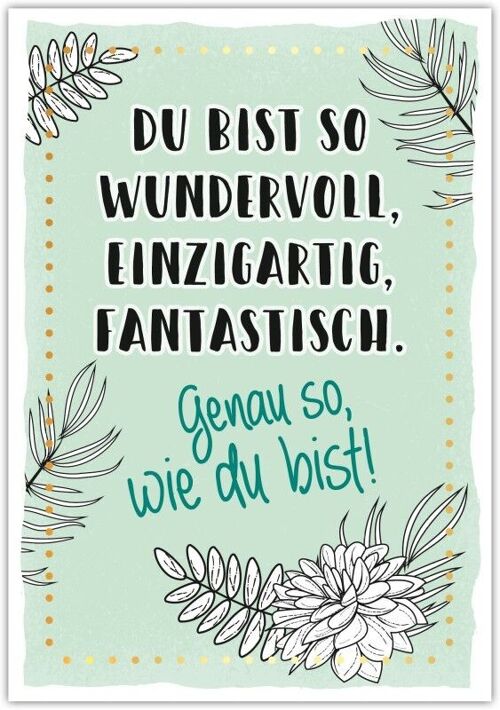 Postkarte Happy Words "Du bist so wundervoll, einzigartig