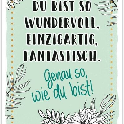 Postkarte Happy Words "Du bist so wundervoll, einzigartig