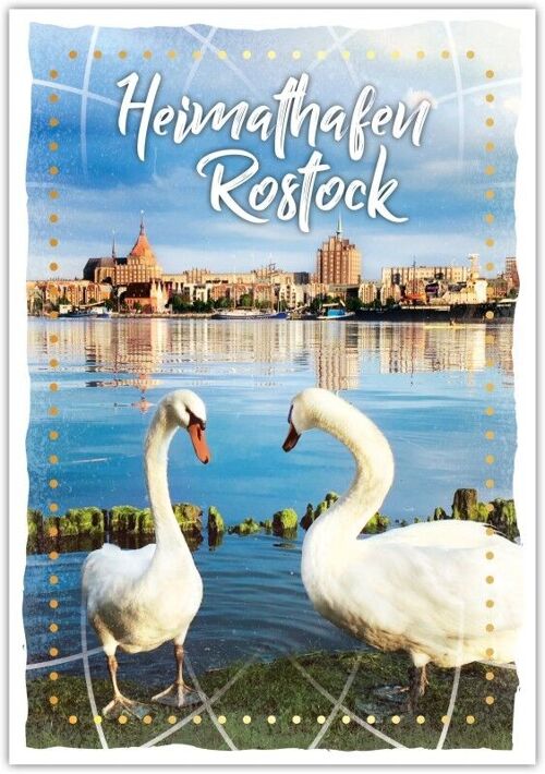 Postkarte Happy Words "Heimathafen Rostock"