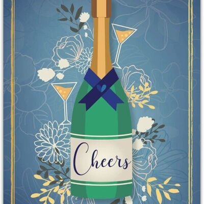 Tarjeta de Felicitación Colorida "Cheers"