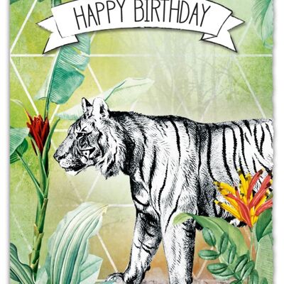 Greeting Card Silver Line "Happy Birthday"