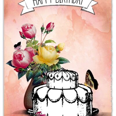 Carte de voeux Silver Line "Happy Birthday"